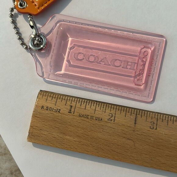 COACH Pink & Orange Hang Tags Keychain - Picture 2 of 4